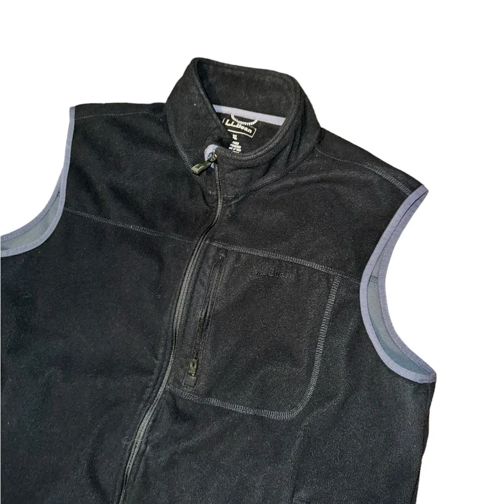 L.L. Bean Fleece Sleeveless Vest in Black Men’s Size XL - Picture 3 of 5